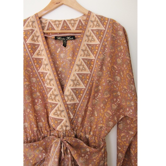 SOLD. Winter Kate Jaya Vintage Silk Elephant Print Mini Dress - Picture 6 of 7